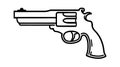 Gun revolver icon. Vintage pistol silhouette. Western handgun. Vector illustration