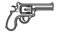 Gun revolver icon. Vintage pistol silhouette. Western handgun. Vector illustration