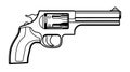 Gun revolver icon. Vintage pistol silhouette. Western handgun. Vector illustration