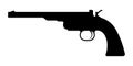 Gun revolver icon. Vintage pistol silhouette. Western handgun. Vector illustration. Royalty Free Stock Photo