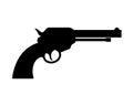 Gun revolver vector silhouette icon Royalty Free Stock Photo