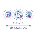 Gun safety rules concept icon