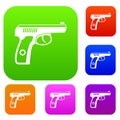 Gun set collection Royalty Free Stock Photo