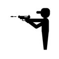 gun shooting icon. Trendy gun shooting logo concept on white background from army and war collection