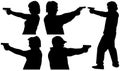 Gun Shooting Silhouettes Royalty Free Stock Photo