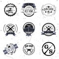 Gun shop logotypes and badges vector set