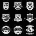 Gun shop logotypes and badges vector set