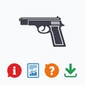 Gun sign icon. Firearms weapon symbol
