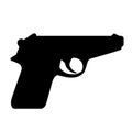 Gun silhouette vector icon Royalty Free Stock Photo
