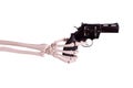 Gun in skeleton hand Royalty Free Stock Photo