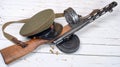 Gun of the Soviet soldier during World War II Royalty Free Stock Photo