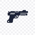 Gun transparent icon. Gun symbol design from Army collection. Si