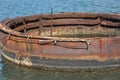 Gun turret at the USS Arizona Memorial at Pearl Harbor, Hawaii Royalty Free Stock Photo