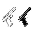 Gun vector icon set. weapon illustration sign collection. shooting symbol. army logo.