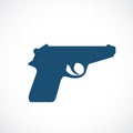 Gun vector silhouette icon Royalty Free Stock Photo