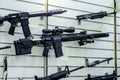 Gun wall rack with rifles Royalty Free Stock Photo