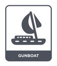 gunboat icon in trendy design style. gunboat icon isolated on white background. gunboat vector icon simple and modern flat symbol