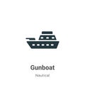 Gunboat vector icon on white background. Flat vector gunboat icon symbol sign from modern nautical collection for mobile concept