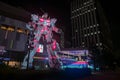 Gundam, real size model, light up at Divercity Tokyo plaza, japan Royalty Free Stock Photo