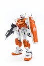 Gundam scale plastic models on white background Royalty Free Stock Photo
