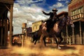 Gunfight in town Royalty Free Stock Photo