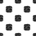 Gunkan maki icon in black style isolated on white background. Sushi pattern stock vector illustration.