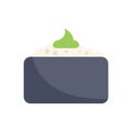 Gunkan maki sushi with green wasabi topping illustration