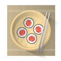 gunkan maki sushi. Vector illustration decorative design