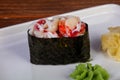Gunkan sushi crab Royalty Free Stock Photo