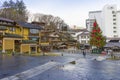 Goza no Yu, famous public bathing facility near Yubatake hot spring in Gunma ,Japan Royalty Free Stock Photo