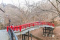 Gunma Prefecture ,Japan - December 18, 2016: A red bridge in Ika