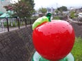 a glass apple in Tsukiyono Vidro Park