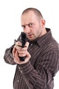 Gunman ready to shoot Royalty Free Stock Photo