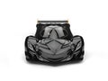 Gunmetal black racing super car - front view