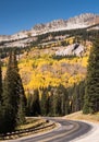 Kebler Pass Scenic Road in Gunnison National Forest Colorado. Royalty Free Stock Photo