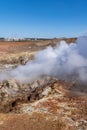 Gunnuhver Hot Springs - steam and smoke from the dangerous geothermal feature