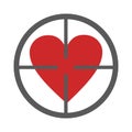 Gunpoint heart icon simple