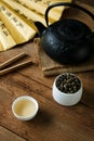 Gunpowder green tea with tea soup
