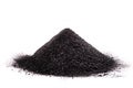 Gunpowder pile isolated on white background, explosive product, made with coal, sulfur and saltpeter Royalty Free Stock Photo