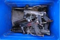 Guns In Blue Box Royalty Free Stock Photo