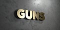 Guns - Gold sign mounted on glossy marble wall - 3D rendered royalty free stock illustration Royalty Free Stock Photo