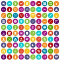 100 guns icons set color