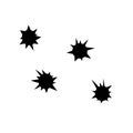 Gunshot hole silhouette icon. Clipart image