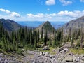 Gunsight Pass Trail View Near Sperry Chalet Royalty Free Stock Photo