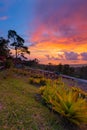 Gunung Jerai Fiery Sunset Royalty Free Stock Photo