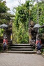 Gunung Kawi Royal Tombs. Complex with stone temples, tombs of the king. Hindu belief in the tropical landscape in Bali Royalty Free Stock Photo