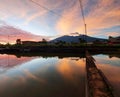 Mount marapi in west sumatra in the morning view Royalty Free Stock Photo