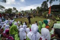GUNUNG PADANG, CIANJUR, INDONESIA - MAY 6 2016. performing arts in the framework of producing mountains Royalty Free Stock Photo