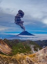 Gunung Sinabung Volcano eruptions Royalty Free Stock Photo