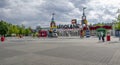 GUNZBURG, GERMANY - July,7 2017 : Legoland - amusement park in Bavaria, Germany. Sculptures of houses, towers, castles, machines,